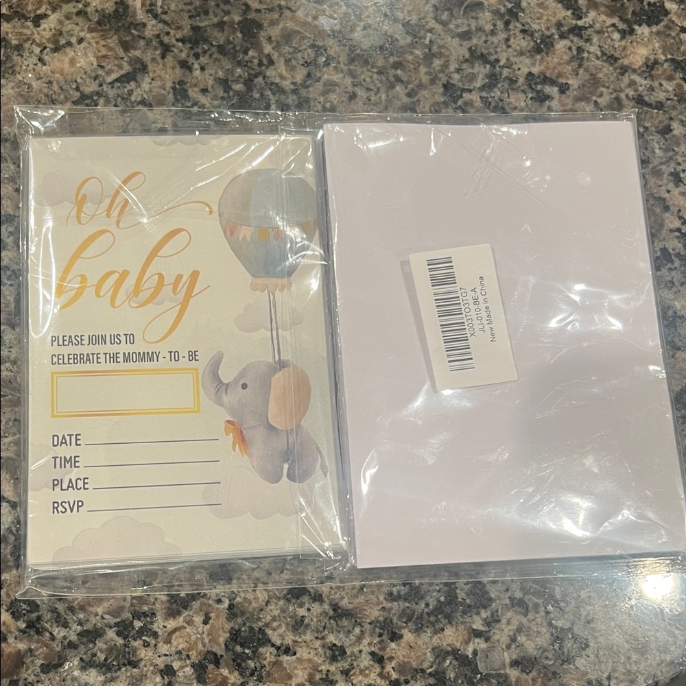 Oh Baby Elephant Baby Shower Invitations